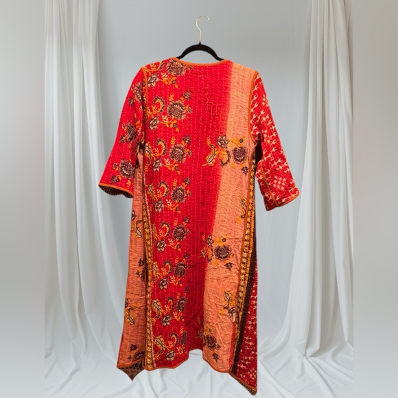 132 KANTHA Fitted Long 3/4 Sleeve Cardigan Reversible Handmade one of a kind 🌸 - Picture 8 of 11